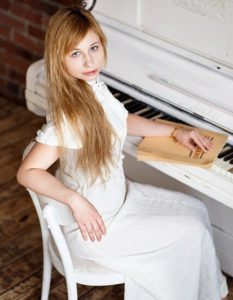 Young female pianist